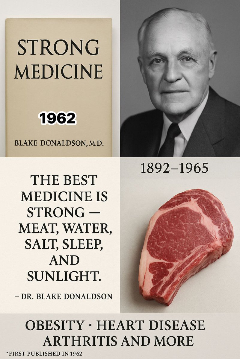 SamaHoole's tweet photo. Way back in the 1960s, Dr. Blake Donaldson was using an all-meat diet to reverse obesity, heart disease, and arthritis.

Imagine if he'd been the one allowed to write the dietary guidelines. https://t.co/2Mpx7vfcZn