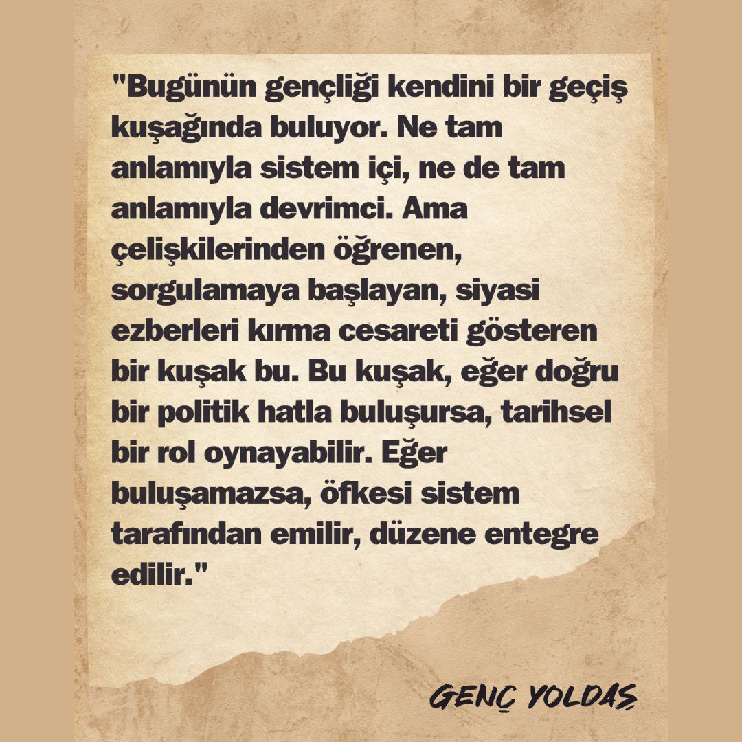 Dergimizde yayınlanan İ. Faris Kıyam'ın yazdığı "Gençliğin Süreç İçerisindeki Tahlili" isimli yazısına aşağıdaki bağlantıdan ulaşabilirsiniz. gencyoldas.wixsite.com/gencyoldas/pos…