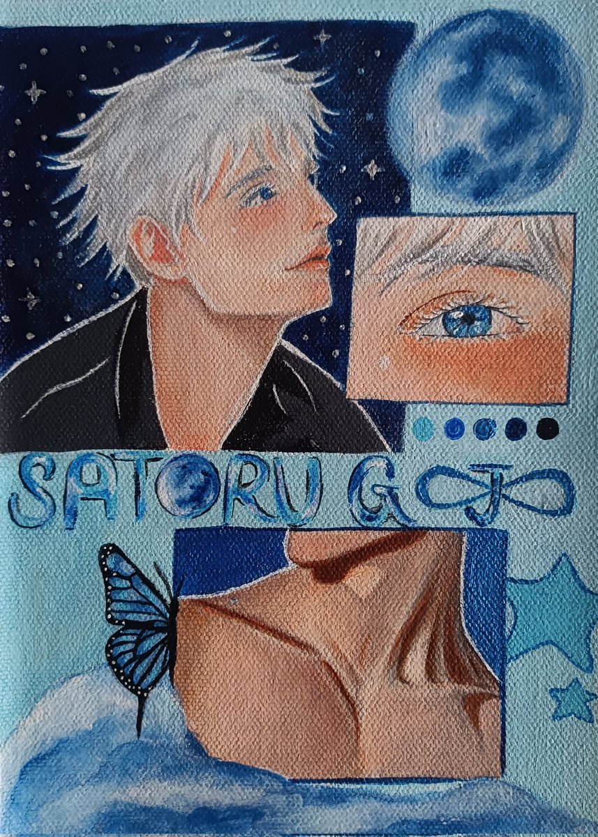 bakabrush's tweet photo. Hi! So i like to paint Gojo an unhealthy amount of times. That's all🥰🩵 
#GojoSatoru #Gojo #jjk #JujutsuKaisen https://t.co/cPkJawnvqz