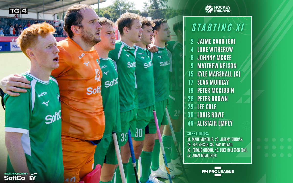 IRELAND VS SPAIN - Line-Up ☘️🏑

One last outing for the IRL Men as they wrap up their FIH Pro League 2024/25 campaign this morning in Antwerp. Spain stand between them and the finish line. Check out the final squad of the season.

Watch the team live on the TG4 Player at 09:30,