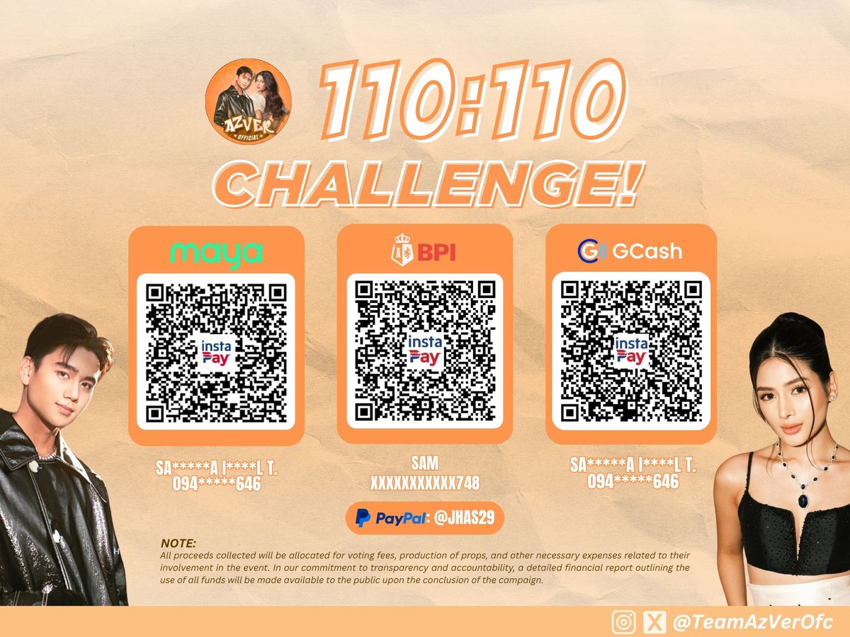 rivriviye's tweet photo. Calling all AzVer fam! Let’s move silently but powerfully.

Donate to any of these drives — any amount helps:
🌊 @retRIVERsOFC – ₱100k goal
☁️ @parakayriver – ₱6k goal
💜 @TeamAZOFC – 200:200
🧡 @TeamAzVerOFC – 110:110

RT. Support. Believe. 💜🧡 #TeamAzVer https://t.co/q4szhjKBEx