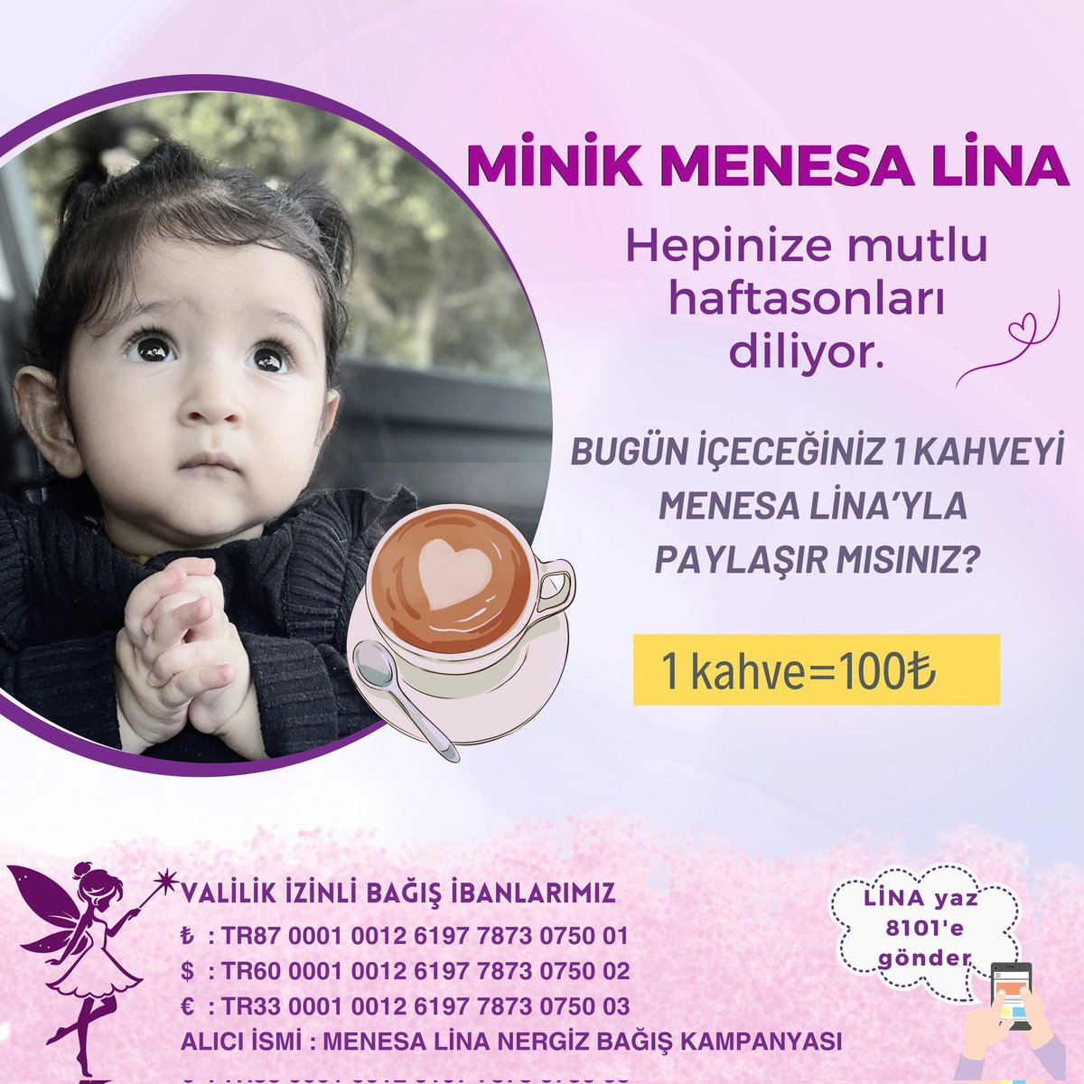 Günaydın🥰💕

Bu hafta sonu içeceğiniz bir kahvenin parası ile Lina'nın yaşam mücadelesine ortak olup ,umudu olabilirsiniz🙏🏻

Bugün hep birlikte Lina için 100₺'lik dekontlar toplayalım mı 🥰
Ellerimizi birleştirip Lina'nın yükünü hafifletelim🙏🏻🥹

#yks2025 Fatih Altaylı #pazar