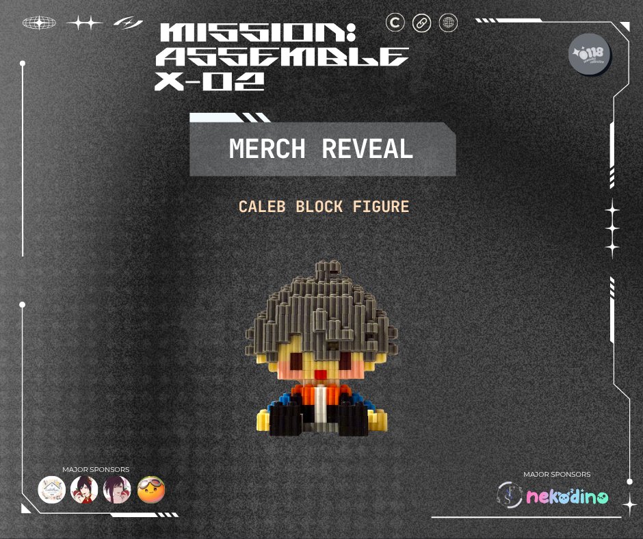0118tanoshii_co's tweet photo. Fourteenth merch reveal! We present to you our Caleb block figure. Piece him together while enjoying the fun games we've prepared just for you!
#MissionAssembleX02 #CalebBirthday #Caleb #CalebCSE #FanEvents #0118tanoshiicollective https://t.co/ndoc7tGD3m