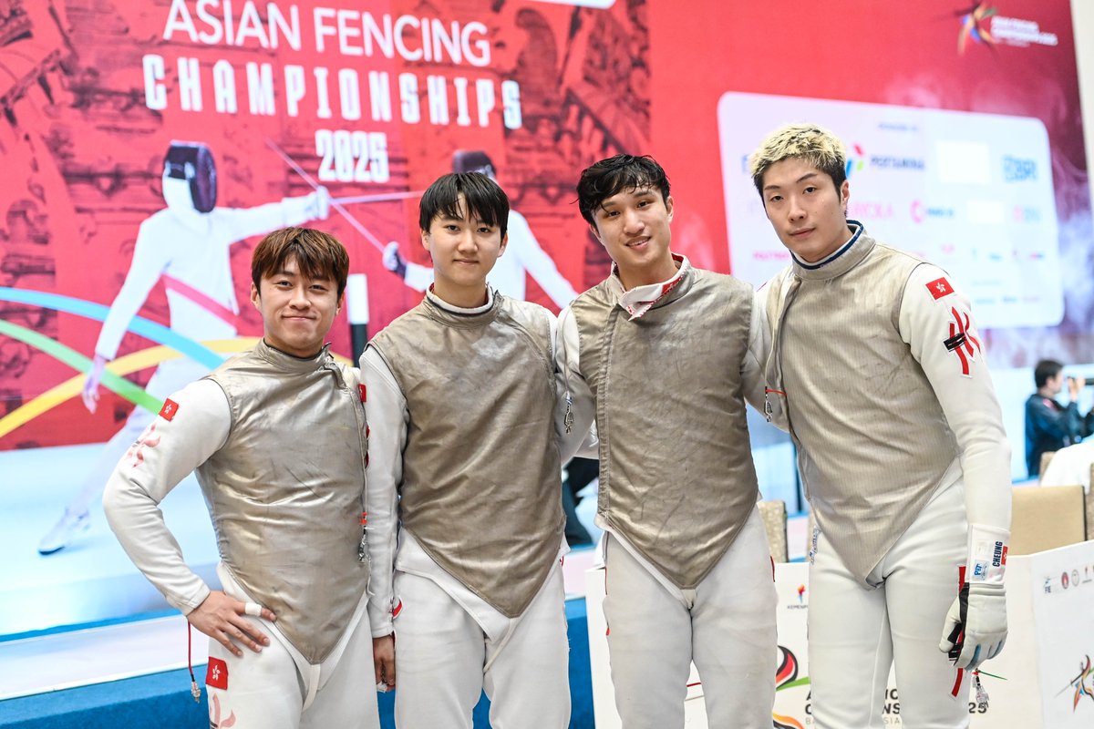 FIE_fencing's tweet photo. Day 6 at the 2025 Asian Fencing Championships in Bali! 🇮🇩 - 🥉 Bronze medal match – Men’s Team Foil! 🇭🇰 Team Hong Kong, China defeated Chinese Taipei 45-31 to take home the bronze! 💪⚔️

Team Hong Kong, China:
Ka Long Cheung
Chun Yin Ryan Choi
Chin Yu Leung
Lok Wang Lawrence Ng

📊 Full Results: https://t.co/BUAYuoCdip
📺 Watch live: https://t.co/qzLKm9Rva2

#fencing #escrime #esgrima #FIE #AsianChampionships #Bali2025 #Indonesia #zonalchampionships #foil
📸 Eva Pavia Gomes | #BizziTeam