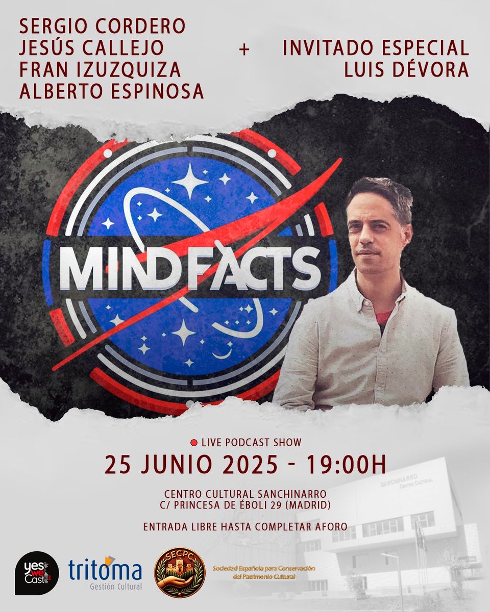 OJO: Fin de temporada de @Mindfacts_en vivo. Este miércoles. 19h. Centro Cultural de Sanchinarro.

Hablaremos de lo más oscuro del universo. De tó lo negro del espacio. Agujeros negros. Energía oscura. Auténticos esguinces mentales.

¡Entrada libre hasta completar aforo!