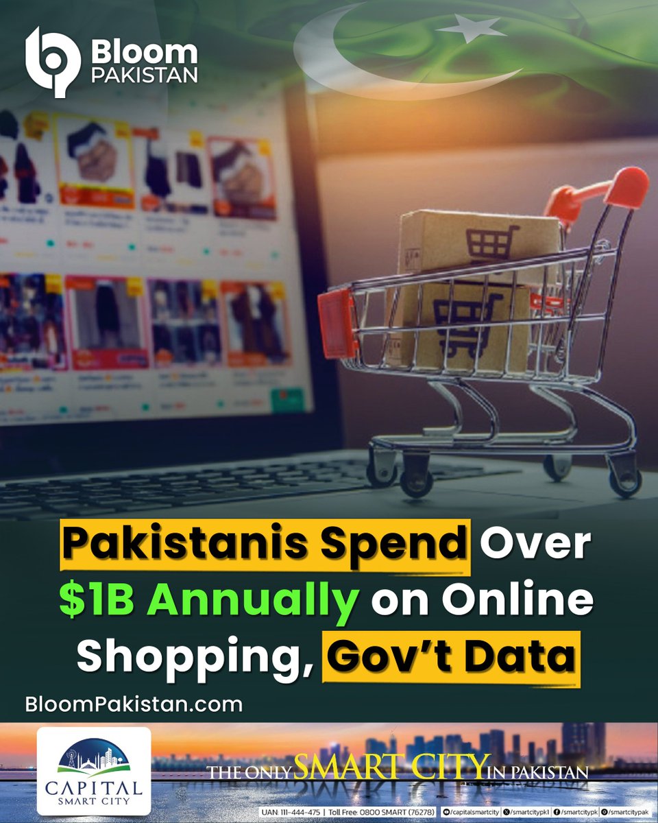 bloom_pakistan's tweet photo. Pakistanis Spend $1B Annually on Online Shopping

Read More:
https://t.co/NRZ9v0vg6Z

#BloomPakistan @darazpk  #OnlineShopping @shoptemu  #PakistanEcommerce #OnlineShopping #DigitalSpending #EcommerceTrends #PakistaniConsumers #BillionDollarMarket #ShoppingOnline https://t.co/3Np7a6uoMI