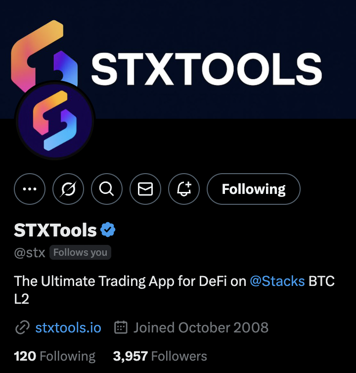 Who needs a follow from stxtools?

Drop a reply below

P.S - Is <a href="/stx/">STXTools (Tenero)</a> the best X handle in the <a href="/Stacks/">stacks.btc</a> eco?