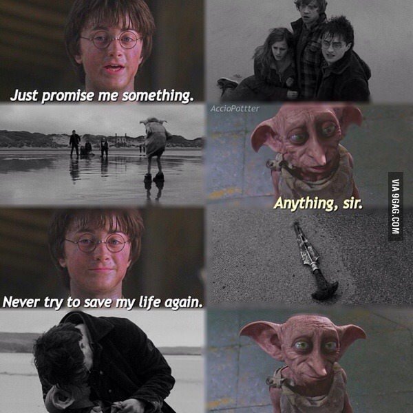 PotterWorldUK's tweet photo. Harry: “Just promise me something.”
Dobby: “Anything, sir.”
Harry: “Never try to save my life again.”
#HappyBirthdayDobby #RIPDobby https://t.co/ilG6EIpNum