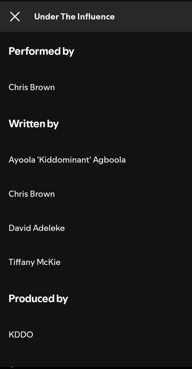I was today years old when I found out Under The Influence by <a href="/chrisbrown/">Chris Brown</a> was co-written by <a href="/davido/">Davido</a> And Kiddominant

Kinging silently 👑