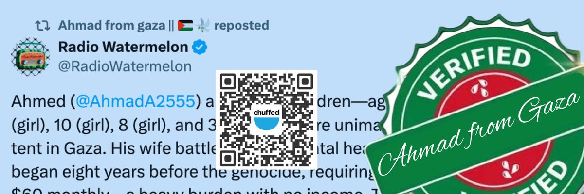 AhmadA2555's tweet image. My second account has been suspended. I'm just trying to raise money so my six hungry children can eat. My wife suffers from bipolar disorder and can't live without medication. Please help by sharing my appeal with the world
chuffed.org/project/ahmadaโฆ