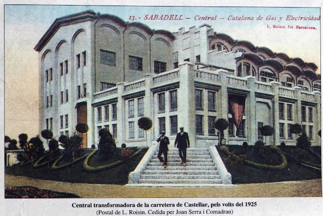 Postal de la transformadora de la carretera de Castellar, pels volts de 1925