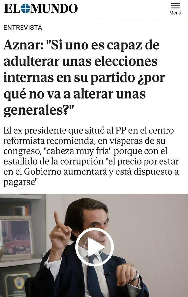 Habló el profeta, el que intentó adulterar el resultado de unas elecciones generales mintiendo a la ciudadanía sobre la autoría del atentado más cruel de nuestra historia. Lo que tenemos que oír...