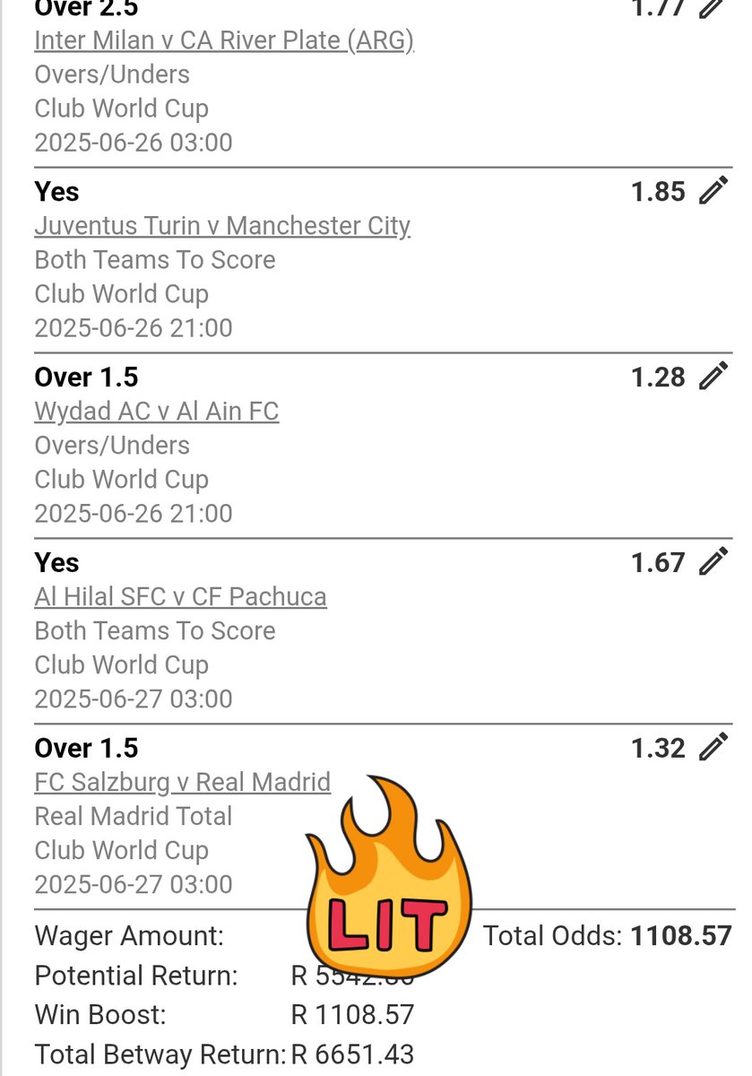 LDakotasa's tweet photo. I just placed a bet with Betway. Tap here to copy my bet or search for this booking code in the Multi Bet betslip BW4DA35F6 https://t.co/1c5AxRfSCK https://t.co/sxvwlkM8N0