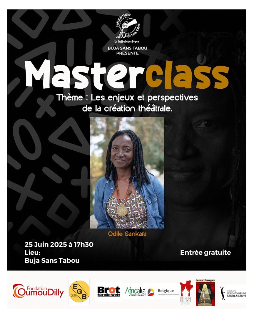 🎭 Créer, c’est oser. Comprendre, c’est commencer.

🔥 Odile Sankara revient avec de questions : pourquoi crée-t-on ? pour qui ? et comment tenir debout quand le monde vacille ?

📍 Que tu sois artiste, passionné·e ou simplement curieux·se, viens là où les idées prennent feu.