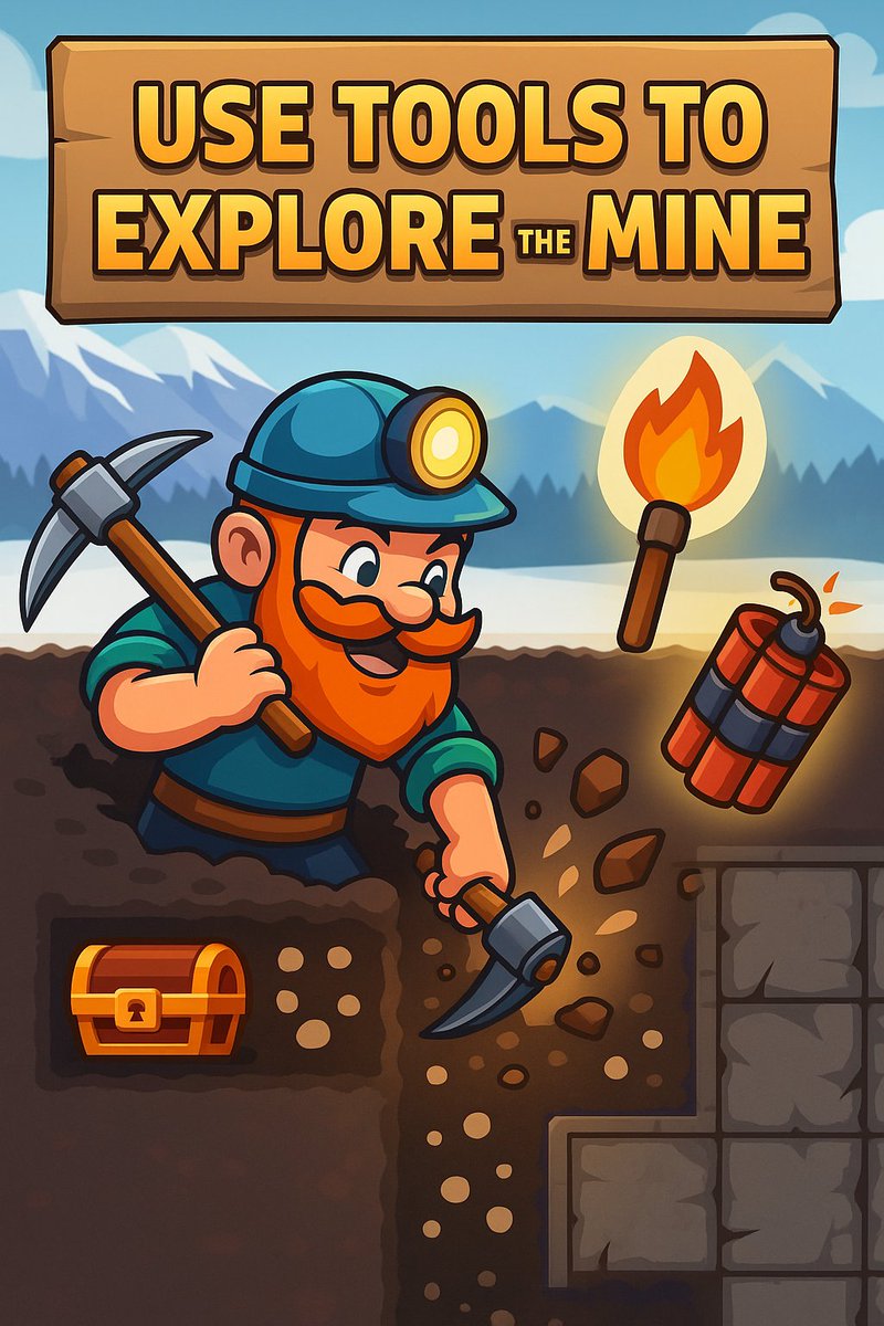 🛠️ USE TOOLS TO EXPLORE THE MINE! ⛏️💎
Digging deeper just got smarter — in Miner’s Rush, you don’t just match gems... you strategize with powerful tools!
🧰 From Wooden Pickaxes to TNT and even Torches — every tool helps you break tougher tiles, uncover hidden treasures, and