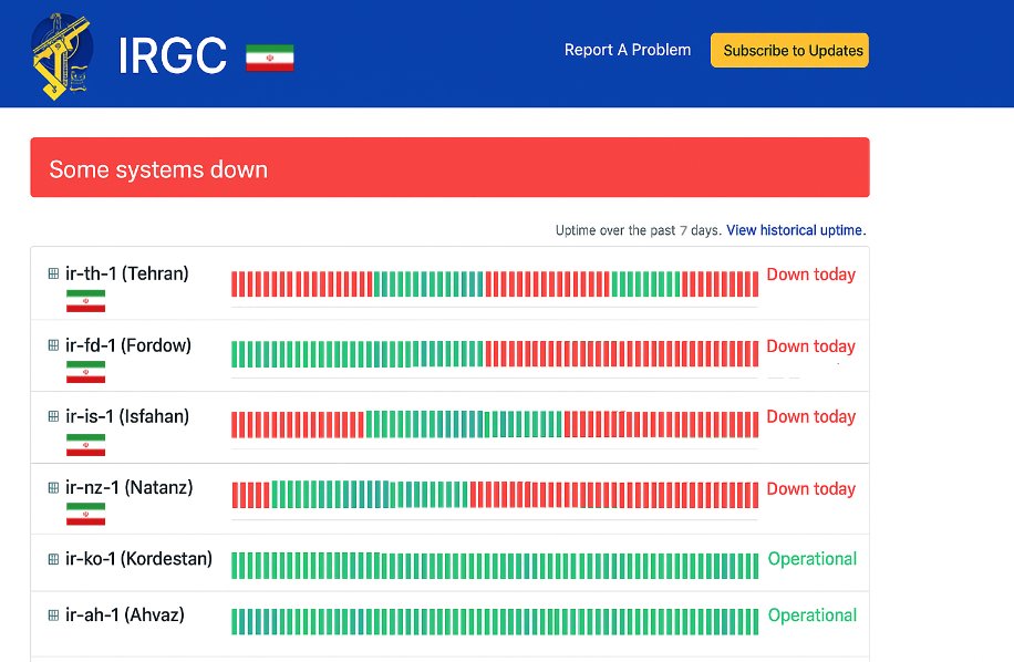 GuyGoldenberg's tweet photo. Seems like some IRGC data centers went down over the weekend 📟☀️ https://t.co/H1yIXVu37D