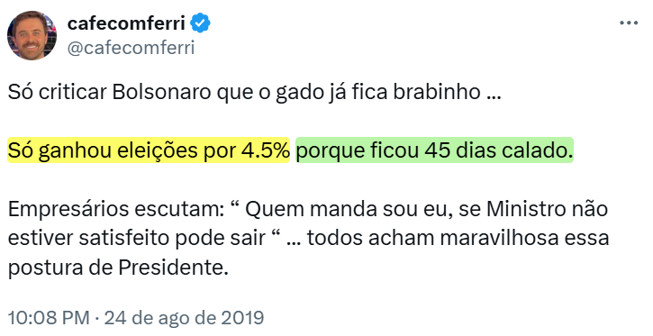 kimpaim's tweet photo. Só faltou a Pantera Cor de Rosa mandar Bolsonaro agradecer Adélio por ter tomado uma facada.

E tudo isso porque queria que Sérgio Moro, um dos fundadores do caos atual, mandasse mais que o presidente.

Aceleraaaaaaaaaaaaaa. https://t.co/58nvGDTp6Z