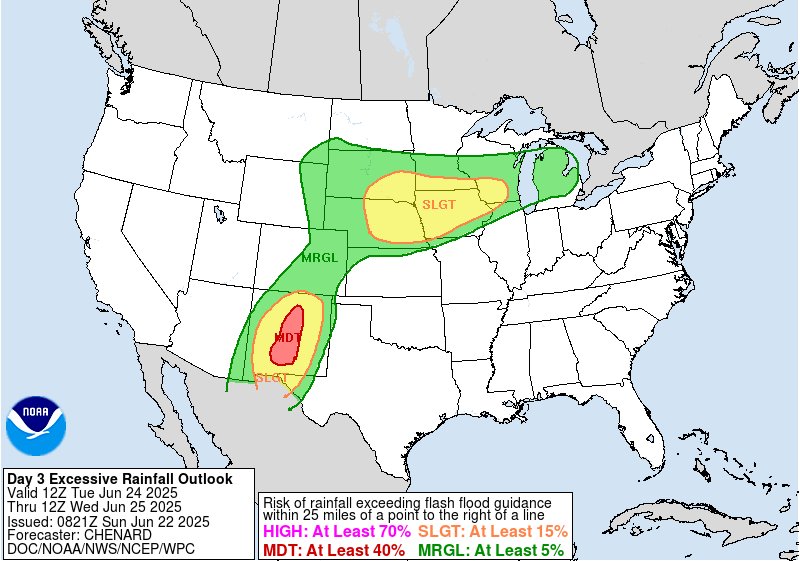 A MODERATE risk is in effect in our Day 3 Excessive Rainfall Outlook. More details: go.usa.gov/cu3Dw