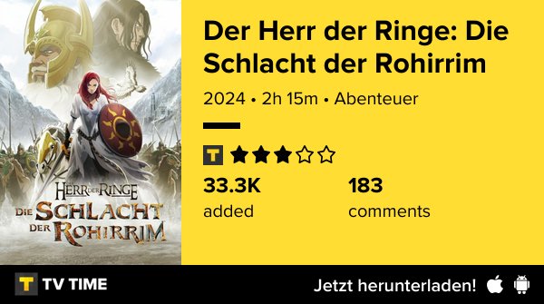 Wenn ich mehrere Tage für einen Film brauche, kann ich damit meist wenig anfangen. Leider war es auch hier so. Sehr schade, ich liebe halt das große Ganze dahinter 😥 tvtime.com/r/3bWm7