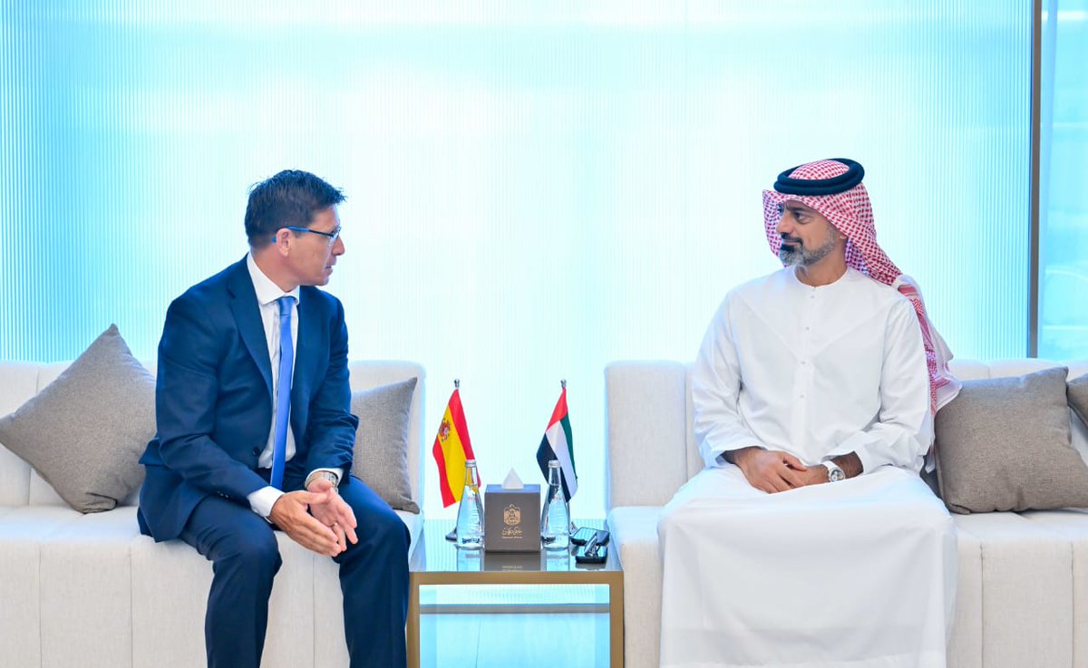 The Ambassador of Spain,HE Emilio Pin Godos,was received by HH Sheikh Ammar bin Humaid Al Nuaimi,Crown Prince of Ajman and Chairman of Ajman Executive Council,strengthening bilateral relations between 🇪🇦 and 🇦🇪.