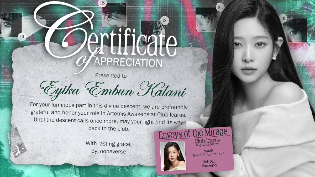 ᅠ
Every door will widely opens for the Nightingale, and Artemis will join like she is one of us. I, Eyika Embun Kalani, have finished my role as one of the Envoys of the Mirage Division members, and it’s my right to enter Club Icarus along with them. ☆
ᅠ