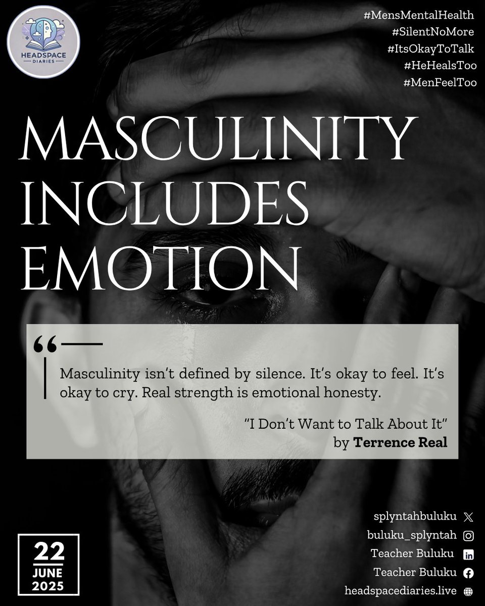 Dear Men,
You don’t have to be stone to be strong.
You don’t have to hide your tears to be worthy. Masculinity is not the absence of emotion it is the courage to feel, to speak, and to heal.

#Silent_No_More