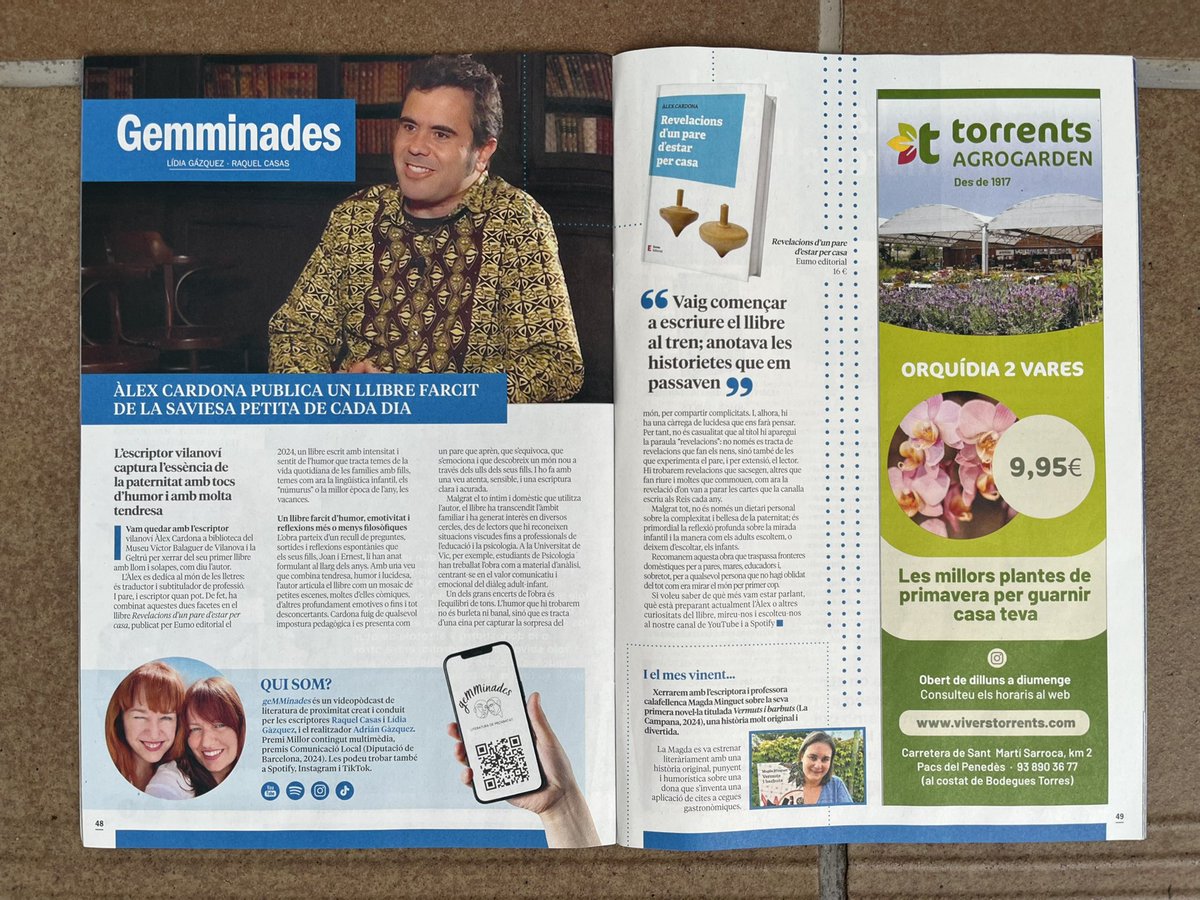 🔸Nou article de les #geMMinades a la revista <a href="/TothosapGarraf/">Tothosap!</a> de juny.
🔸Xerrem amb l’escriptor vilanoví l’Àlex Cardona de la novel·la ‘Revelacions d’un pare d’estar per casa’ (<a href="/Eumo_Editorial/">Eumo Editorial</a>).
🔹Ens podeu llegir, mirar i escoltar cada mes.
 #literaturadeproximitat