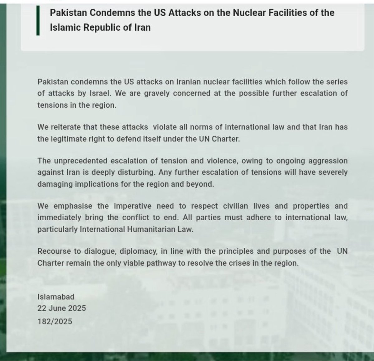 Pakistan yesterday: America great, Nobel for Trump

Pakistan today: America bad, why did it bomb Iran?