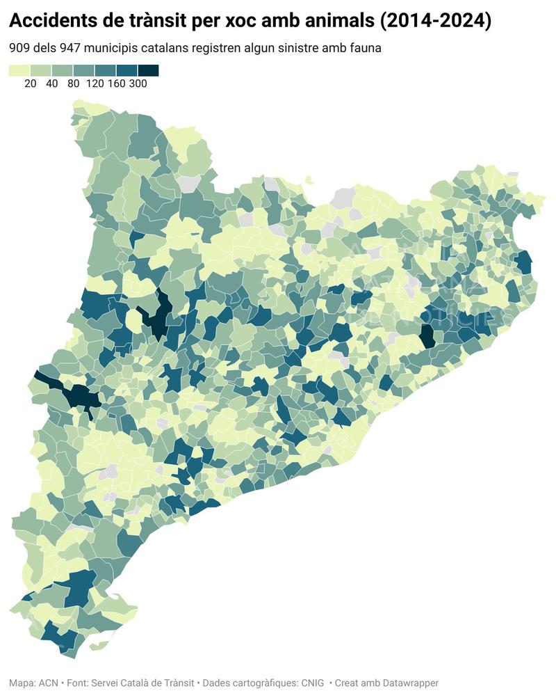 DADES | Les carreteres catalanes registren 15 accidents de trànsit al dia per xoc amb animals, un 50% més que fa 5 anys. El 57% dels sinistres a Ponent són per fauna, i Lleida és el municipi amb més incidents. ✍️ <a href="/enGuifre/">Guifré Jordan</a> <a href="/albamor11/">Alba Mor</a> i Gerard Vilà

ow.ly/Oq5l50WeoT6