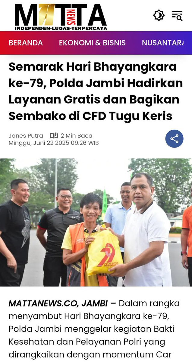 imut4444's tweet photo. Dari Bundaran HI sampai pelosok desa, semangat Polri menyatu dengan rakyat.
Bakti sosial, layanan kesehatan, dan senyum tulus jadi wujud nyata kepedulian.
Selalu Tebarkan Kebahagiaan.
#MenujuHariBhayangkara https://t.co/WUCyFTnm5N
