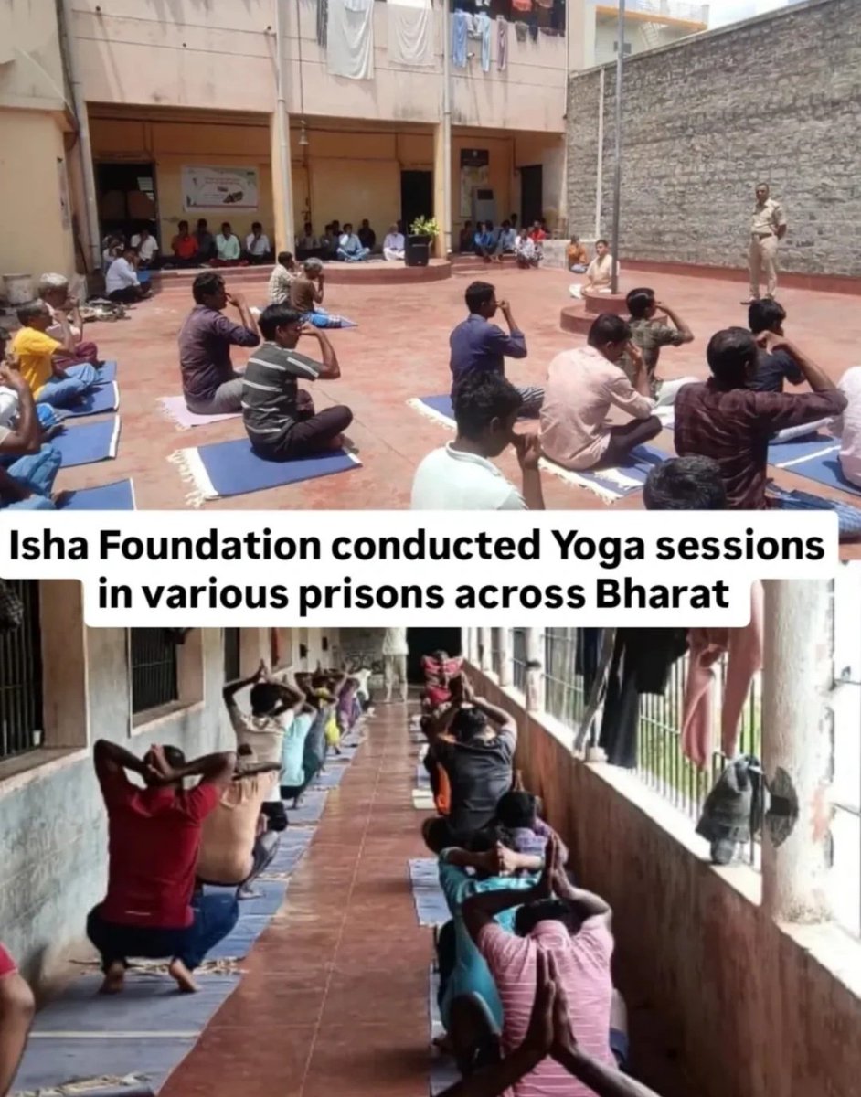 LastTimeSG's tweet photo. Isha Foundation conducted Yoga sessions in various prisons across Bharat, offering practices that support inner peace, stability, and inner wellbeing. #Sadhguru #yoga #IshaFoundation https://t.co/xXgHtTghzt