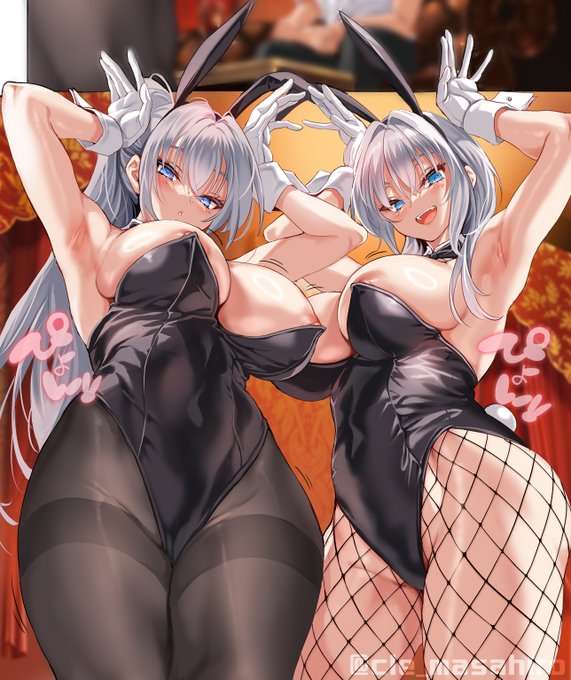 先輩達によるダブルバニー接待開始の合図 