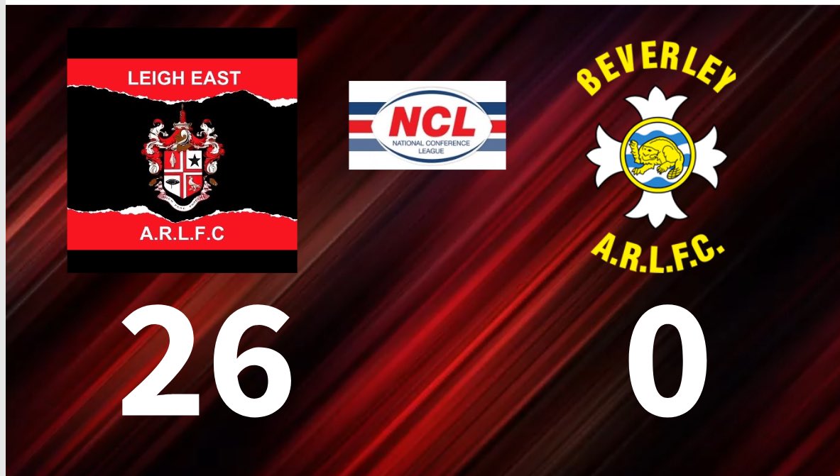 RESULT

Yesterday our 1st team recorded a convincing 26-0 win against Beverley in the National Conference League. 

#UPTHEEAST
#oneclub
#EastIsMyClub
