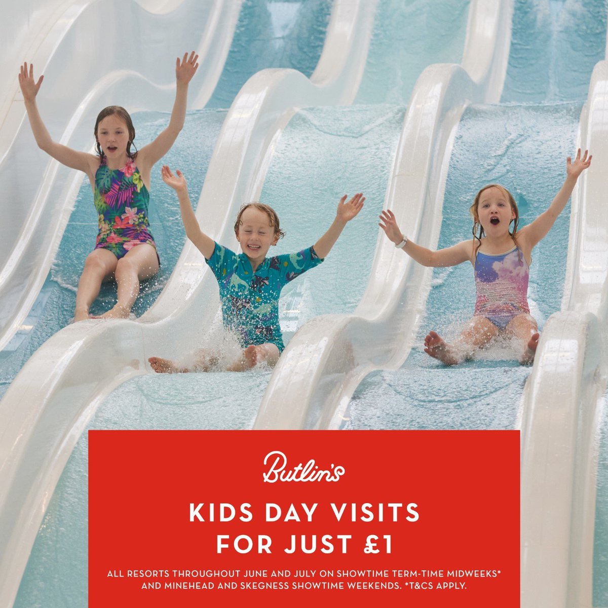Don't forget! 😊

Butlin’s Kids Visit for £1 offer is back, visit on showtime midweeks and selected weekends and you’ll get access to their Fairground, Splash Waterworld and so much more! 
Book your Day Visit today! -loom.ly/uBGNLL8