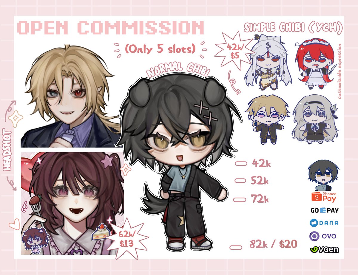 OPEN COMMISSIONS ✨
[RTs and likes are appreciated!] ❤️

Helloo! I'm finally opening commissions again 
(5 slots available)
Please make sure to read the ToS in the reply before ordering. Thank you so much! 🌹

📌 Commission via VGen: vgen.co/Alchaitham

#commission #zonauang