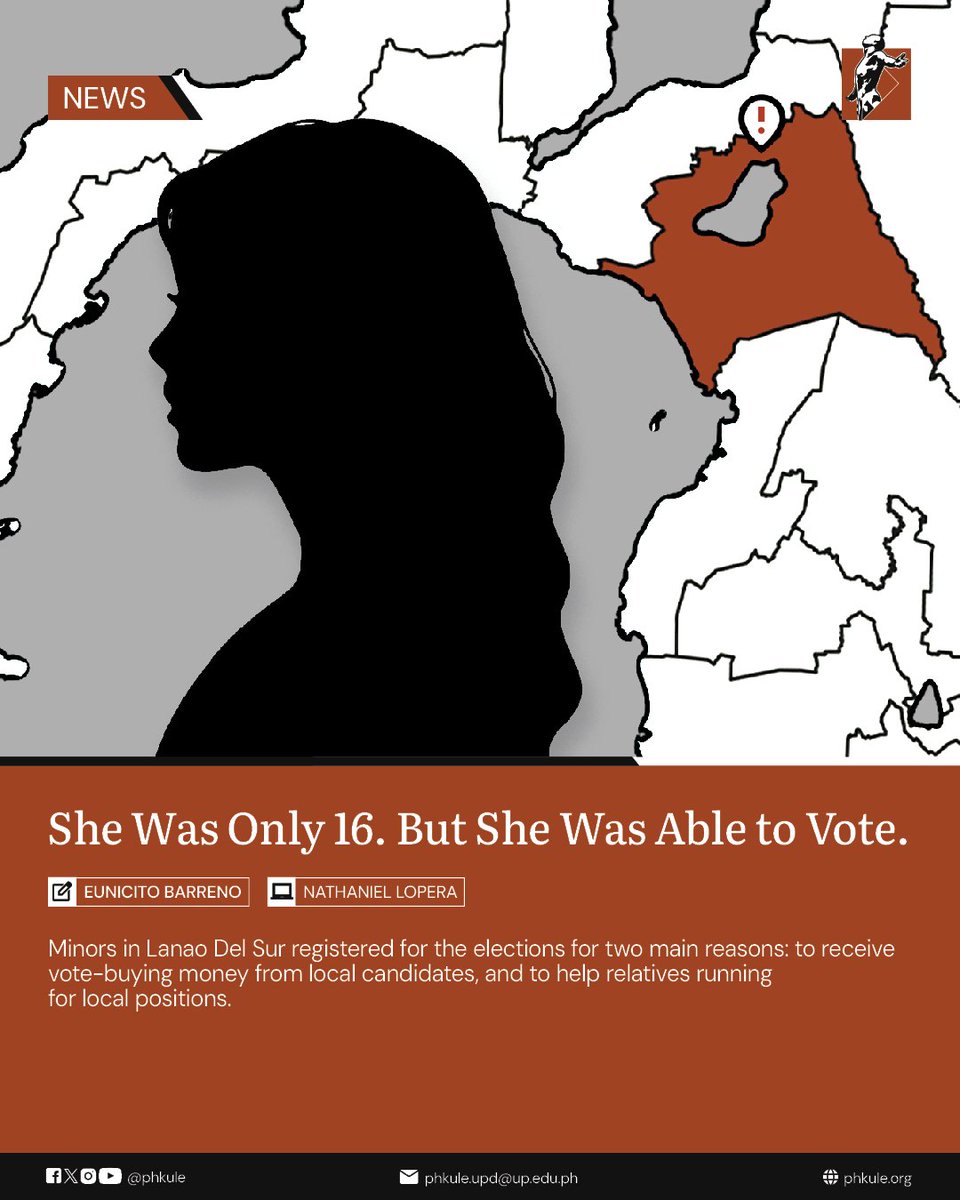 In Lanao Del Sur, minors registered for the local and national elections: to receive vote-buying money from local candidates and to help relatives who are running for local positions win.

Political dynasties benefit from these fraudulent registrations through a practice locals