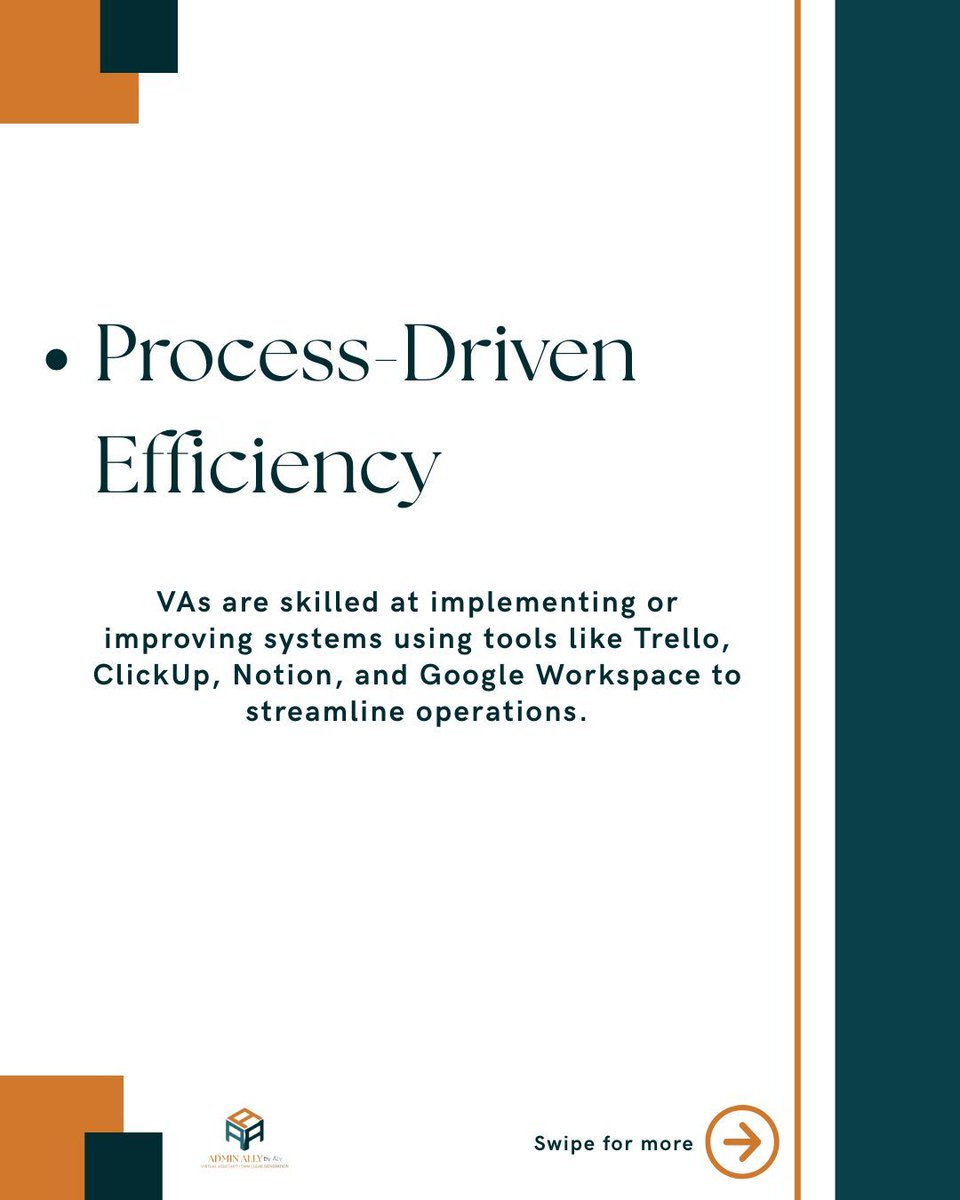 AlyzzaJose_va's tweet photo. Thinking about hiring a Virtual Assistant? 🤝

Here’s what to really expect when you bring a VA into your business:

✔️ Clear, consistent communication
✔️ Hours of time saved each week
✔️ Organized systems that actually work
✔️ Proactive support—not just task-takers https://t.co/K5BTLHQc2I