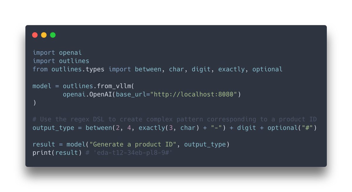Use the power of regular expressions for structured generation without writing regular expressions 😄

Available in Outlines v1.0