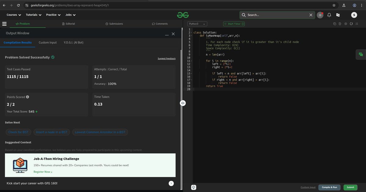 SatendraDecode's tweet photo. ✅GFG:https://t.co/EorENMu6KC

Does array represent Heap

#100DaysOfCode #Coding #LeetCode #DSA #CodingChallenge #CodingJourney #gfg160challenge https://t.co/8zlLqiUAVE