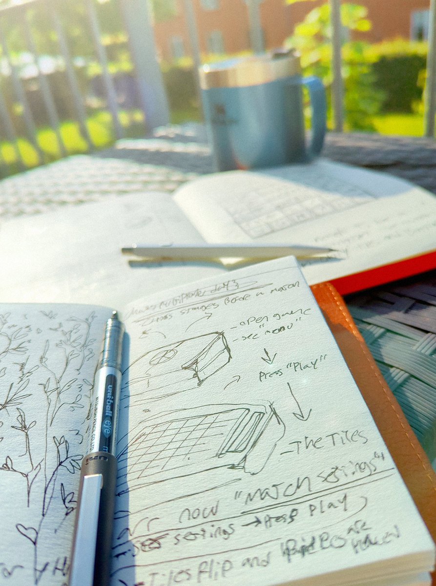 BenchBoatGames's tweet photo. ✅Morning sun
✅Adderall infused coffee
✅#ChossTheGame design notes
✅Elegant-queen-like handwriting
It's shaping up to be another beautiful day at the #BenchBoatGames studio☀️
#indiedev #devlog #choss #gamedev https://t.co/amL5dDuPDS