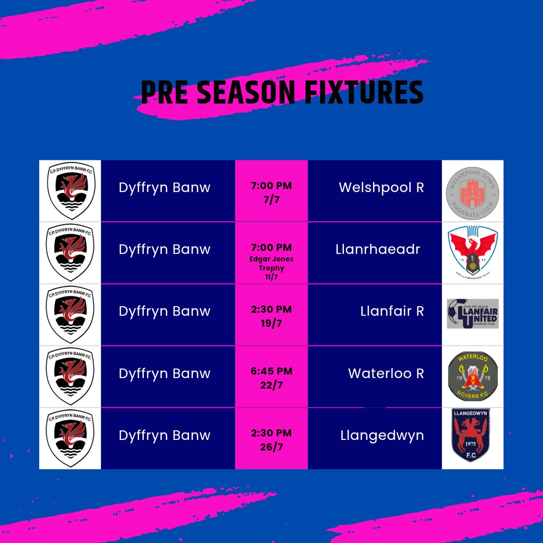 🔵 ⚽️ Pre Season Fixtures ⚽️ 🔵 

 The countdown to the new season is on, and our lads are back in action! 💪 

Here's who we're facing in the build up to the 25/26 season