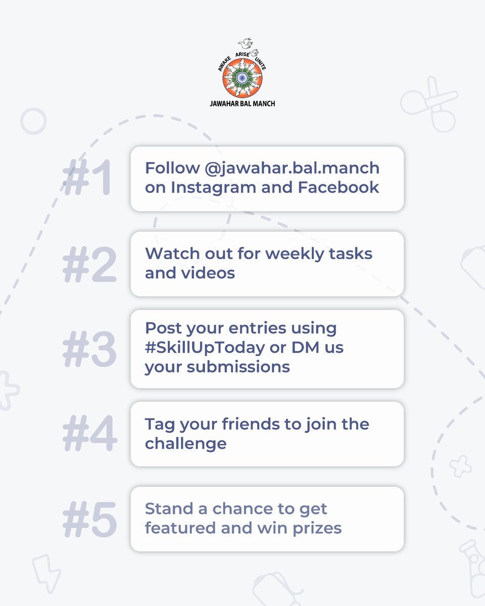 JawaharBalManch's tweet photo. It’s time to skill up. 💡
Join the #SkillUpToday challenge with weekly tasks that push you to grow.
Follow, participate, and tag your friends to be part of something bigger. 🚀 https://t.co/RPsJeIocVQ