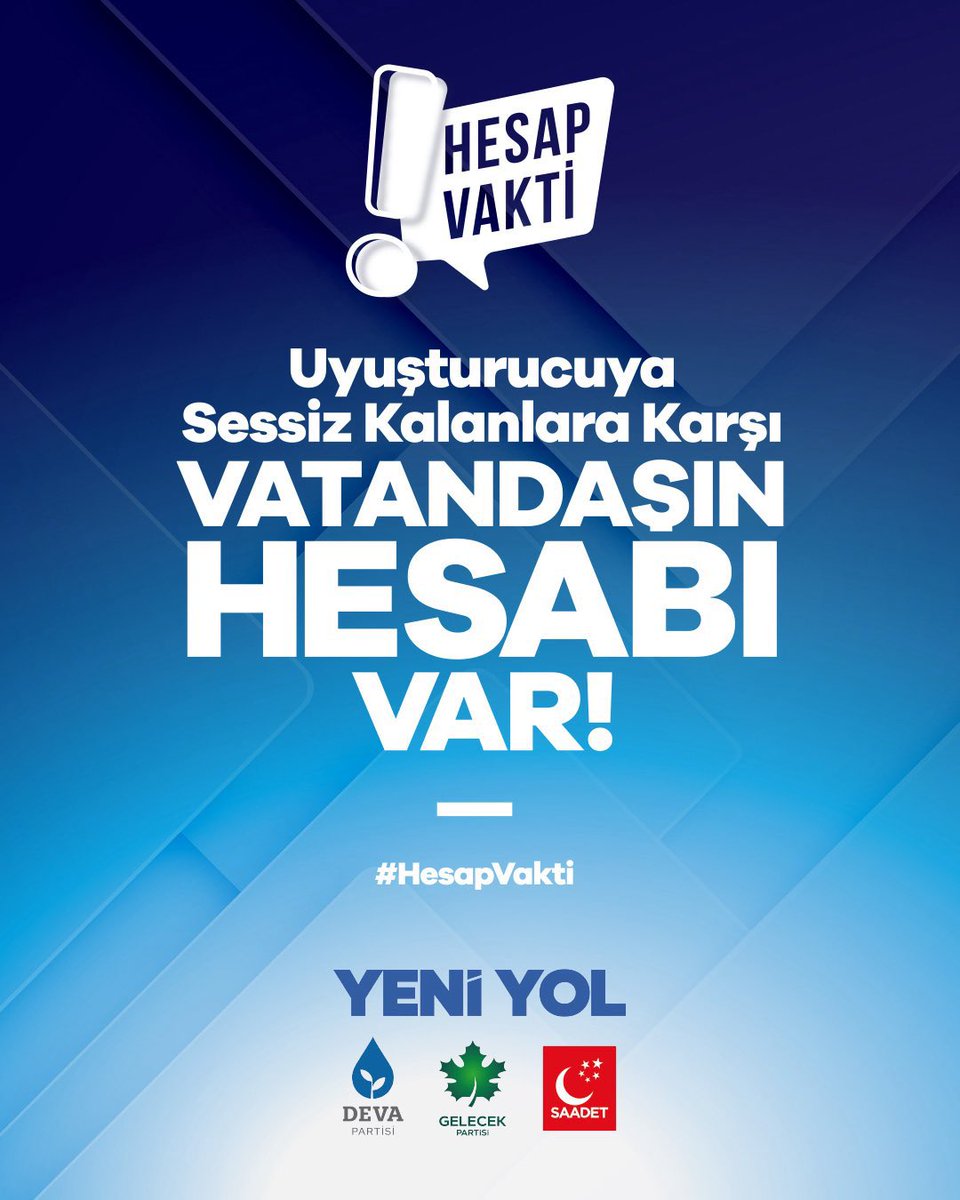 YENİ YOL Uyuşturucu İle Mücadele Zirvesi’ndeyiz. #HesapVakti