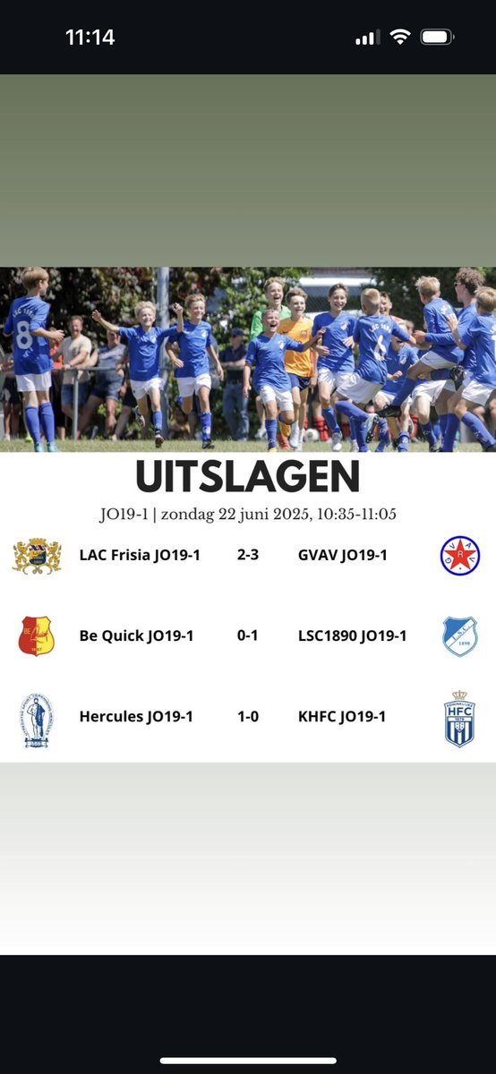 En ook de eerste wedstrijden van de JO19 zijn gespeeld.