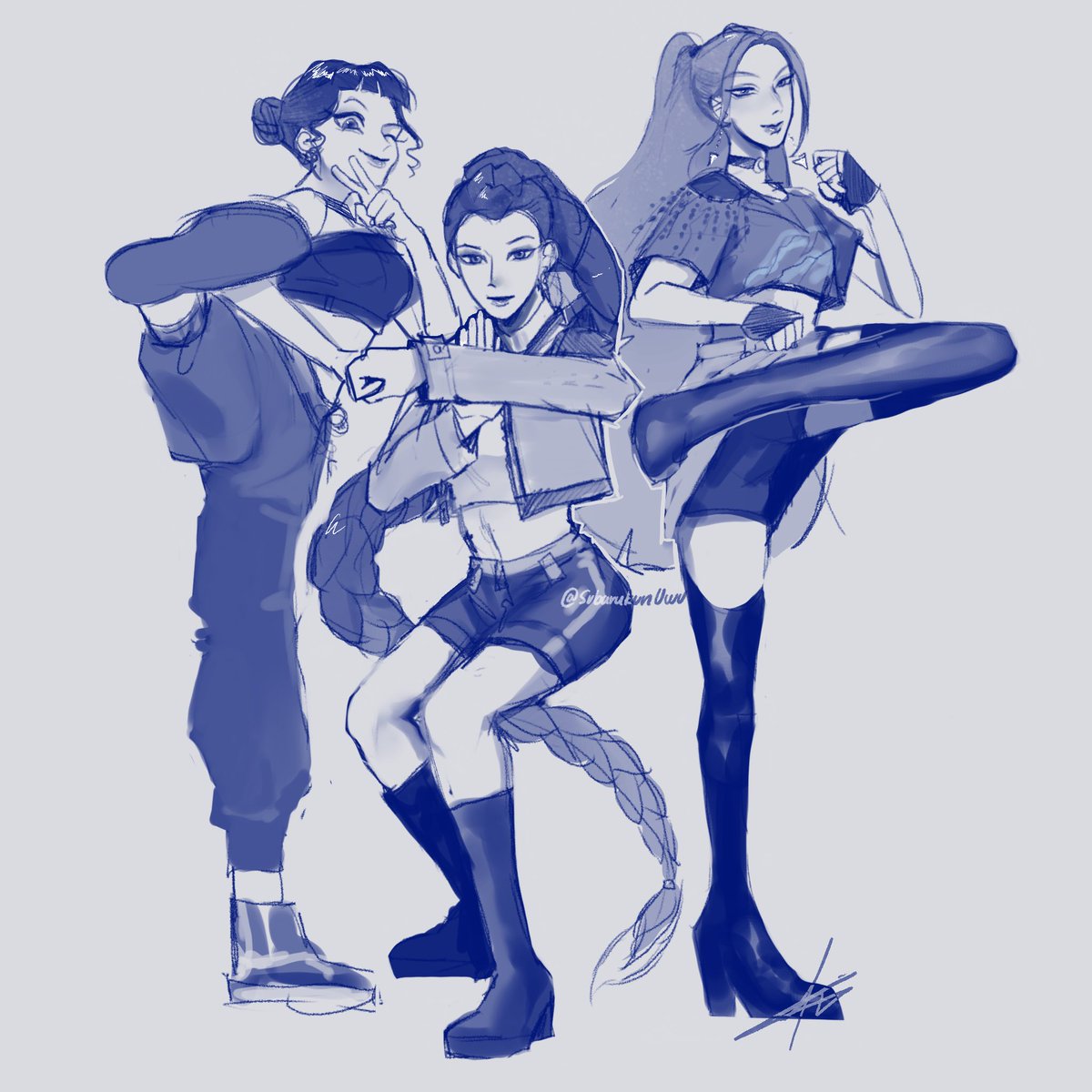 SubarukunUwu's tweet image. I know I&apos;ve got things to do but I can’t help myself.

Just finished watching the show and it was nice actually.
Immediately grab my pen and sketch them. 

#huntrix #netflix #fanart