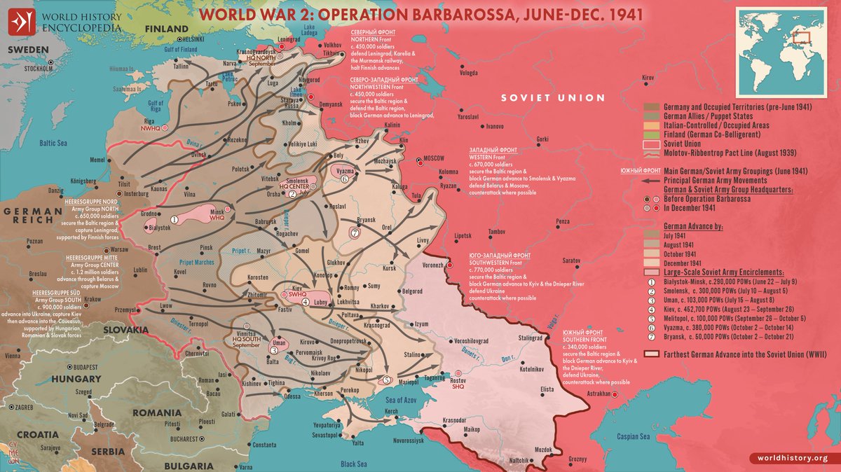 1/12 On this day, 22 June 1941, Operation Barbarossa was unleashed. Most know the name, but military history enthusiasts appreciate the staggering operational complexity. Let's bypass the basics and dissect the intricate military machine, its objectives, and its fatal flaws.