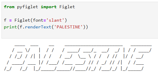 c_programme's tweet image. Create PALESTINE using Python 3 line code 🔥🔥