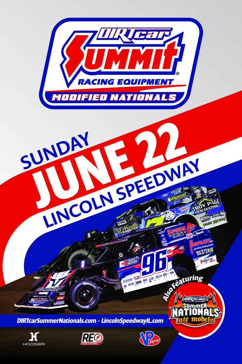 IT IS <a href="/DIRTcarRacing/">DIRTcar Racing</a> <a href="/SummerNationals/">DIRTcar Summer Nationals</a> RACE DAY at <a href="/LincolnILSpdwy/">Lincoln Speedway</a>!  The Summer Nationals Super LM, <a href="/SummitRacing/">summitracing</a> Modifieds, plus Crown Vics are all in action tonight at Abe's Favorite Place to Race!

Full details at lincolnspeedwayil.com &amp; Facebook.

#LincolnSpeedwayIL