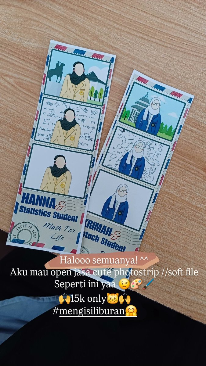 zeencostan's tweet photo. Halooo semuanya! ^^
Aku mau open jasa cute photostrip //soft file
Seperti ini yaa 😉🎨🖌
🙌15k only🙌
#liburanbosen🤠
Yu au mutuals twt yg mau Jasa Photo Strip Edit spesial Univ
Lgsg dm aja teman🫰
#jasaedit
#photostrip https://t.co/w8H9NrJMZm
