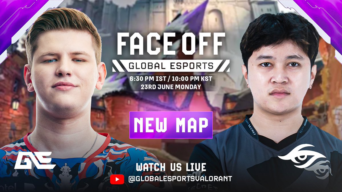 Global Esports (@globalesportsin) on Twitter photo New map with some old friends.
Face-Off against Team Secret on the NEW MAP! Watch on the VALORANT GE YouTube Channel.π«°
<a href="/GlobalEsportsIn/">Global Esports</a> vs <a href="/teamsecret/">Team Secret</a> in a friendly Bo1.
6:30 PM IST / 10:00 PM KST
#GEFaceOff New map with some old friends.
Face-Off against Team Secret on the NEW MAP! Watch on the VALORANT GE YouTube Channel.π«°
<a href="/GlobalEsportsIn/">Global Esports</a> vs <a href="/teamsecret/">Team Secret</a> in a friendly Bo1.
6:30 PM IST / 10:00 PM KST
#GEFaceOff